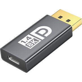8K@60Hz USB C to DisplayPort 1.4 Adapter,Bidirectional Type C to Display Port Adapter,Thunderbolt 3/4 to DP Converter, Compatible with MacBook,Phone 16/15,iPad Pro,Samsung,Galaxy,Lenovo/HP/Dell/ASUS