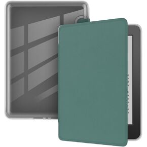 Case for 6" Kindle Paperwhite (10th Generation-2018 Release), Ultra Clear Soft Flexible Transparent TPU Back Cover with Auto Sleep/Wake for Kindle Paperwhite (Model NO. PQ94WIF), Dark Green