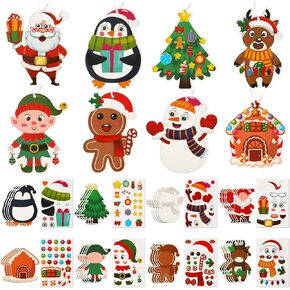 JUNEBRUSHS 32 Pcs St. Patricks Day Craft Kits, Sticker Craft Ornament St. Patricks Art Craft Irish Spring Home Class School Party Games Activities Gifts