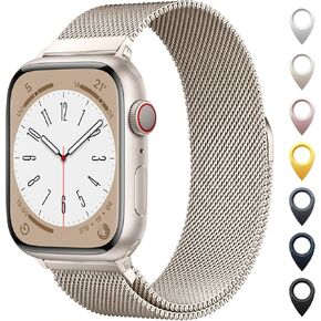 شريط حلقة ميلانو الأصلي متوافق مع Apple Watch 38mm 40mm 41mm 42mm 44mm 45mm 46mm 49mm - Women & Men الإغلاق المغنطيسي حزام معدني قابل للتعديل لسلسلة IWatch 10 9 8 7 6 5 4 3 2 1 ، Ultra ، SE in Kuwait