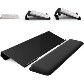 Computer Keyboard Stand for Desktop, 2-Level Height Adjustment Keyboard Wrist Rest, Non-Slip Key Board Riser Pad for Office, Gaming, and Home Desks