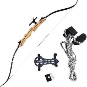 Southland Archery Supply Spirit Jr 54" Black Limbs Beginner Youth Bow Package w/Target Sight, Armguard, Stringer & Arrow Rest