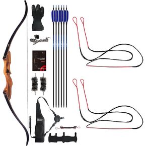 Sanlida Eagle X9 Hunting Recurve Bow Kit(58" 30lbs) and Bowstring(2pcs)