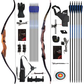 Sanlida Eagle X9 Hunting Recurve Bow Kit(58" 30lbs) and Noble Recurve Bow for Training(62" 30lbs)