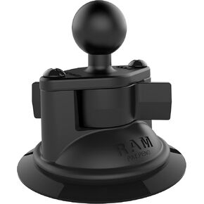 RAM Mounts Twist-Lock Suction Cup Base with Ball RAM-B-224-1U with B Size 1" Ball for Vehicle Windshields