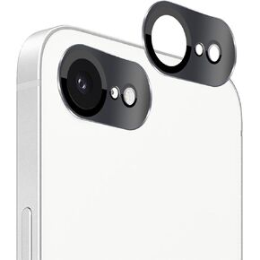 2 Pack Camera Lens Protector for iPhone 16e, Aluminum Metal Frame and High Definition lens, 9H Hardness Anti-Scratch, Case Friendly, Shockproof Full Protective (Black)