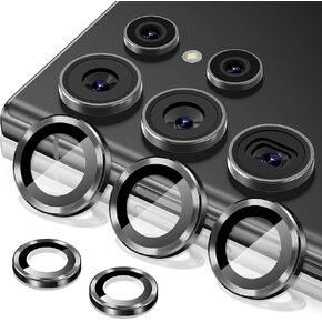 Suoman for Samsung Galaxy S25 Ultra Camera Lens Protector, 9H Hardness Tempered Glass Film, [Glitter Diamonds] [Does not Affect Night Shots] Individual Metal Protective Cover -Diamond Black