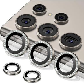 حامي عدسة كاميرا سامسونج Galaxy S25 Ultra Camera Lens ، فيلم زجاجي مقسّر 9H ، [Glitter Diamonds] [لا يؤثر in Kuwait