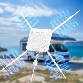 WAVLINK WiFi 5 Outdoor Wireless Access Point, 2025 AC1200 Long Range Dual-Band Wi-Fi Extender with 4x7dBi Omni Antennas, PoE, Gigabit Port, Supports AP/Repeater/Mesh Modes for Courtyard, Fish Finder