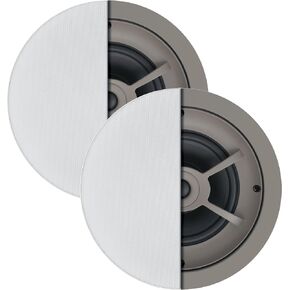 Proficient Audio C606 Protege 6.5" Ceiling Speakers, Sold in Pairs; 6.5" Polypropylene Woofer; 0.75" Fixed Soft-Dome Tweeter; 75W