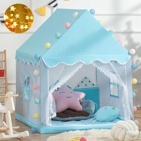 Kids Play Tent Children's Tent Indoor Princess Girl Castle Game House Household Small House Outdoor Toy House with a String of Star Lights