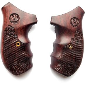 BMPL New Hardwood Sp101 Grips Model Finger Groove Checkered Handcraft Handmade Wood Revolver Handgun Deluxe #SP169