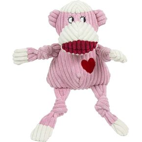 Hugglehounds Knotties Plush Dog Toy- ألعاب جرو تفاعلية صاخبة- لينة ولكنها قاسية ، معززة ، لعبة حيوانات أليفة محشوة دائمة لجميع السلالات والأعمار- للكلاب الكبيرة والكلاب الكبيرة- قرد وردي كبير in Saudi Arabia