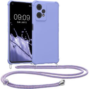 kwmobile Crossbody Case Compatible with OnePlus Nord CE 2 Lite 5G Case - TPU Silicone Cover with Strap - Lavender