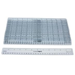 School Smart Flexible Plastic Ruler, Inches and Metric, 12 Inch Size, Clear, Pack of 36