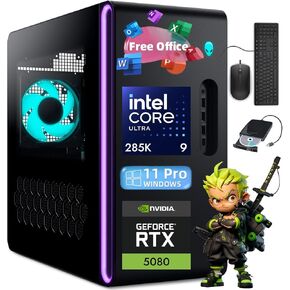 Dell Alienware Aurora R16 Gaming Desktop - Intel Ultra 9 285K(24-Core, Up to 5.7GHz) - NVIDIA RTX 5080 16GB GDDR7-32GB DDR5-1TB SSD - 2TB HDD - Win11 Pro - DVD Drive - MS Office