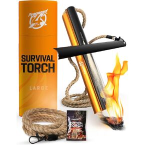 Fire Starter Survival Tool - All-in-One Flint and Steel Fire Starter Kit (Large and Rope Refill)