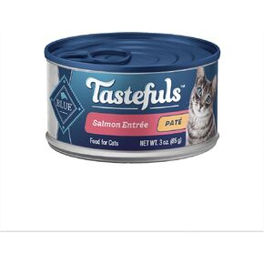 Blue Buffalo Tastefuls Natural Wet Cat Food Cans, Paté Style, Salmon Entrée 3-oz Cans (Pack of 4)
