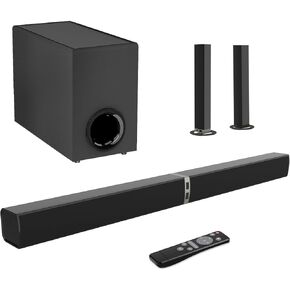 MZEIBO Sound Bar for Smart TV, 120W Sound Bar with Subwoofer, Bluetooth 5.0 Soundbar, Deep Bass, TV Audio System with ARC/Opt/AUX for Enhanced Home Theater Sound