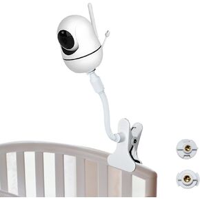 Gooseneck Camera Clip Mount Compatible with HelloBaby HB6550/HB65, ANMEATE SM935E, iFamily 43E, Kidsneed SM935, Eufy Cam 2/2C/E, Flexible Clamp Bracket, Baby Monitor Mount, 15.7inch, 1Pack