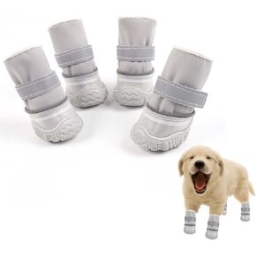 Dog Shoes for Small Dogs, Soft Dog Boots with Rubber Soles for Outdoor Walking Running, Anti-Slip Dog Boots & Paw Protectors, Size 3, Pink