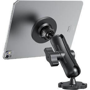 Magnetic Aluminum Tablet Mount for Truck, Heavy Duty Tablet Holder for Car, iPad Holder for Truck Dashboard/Wall/Boat, Fits 4.7"-12.9" Tablets/iPad Pro/Mini/Phones/RAM B Size 1" Ball