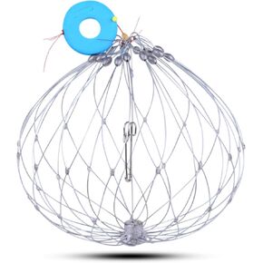 Crab Catcher, Steel Wire Crab Net, Automatic Opening & Closing Steel Wire Trap Net, Soft Steel Wire Multi-Functional Net for Catching Fish Lobsters and Crabs