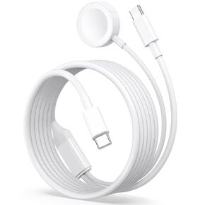 Upgraded 2-in-1 for Apple Watch Charger, 6FT USB-C Fast iPhone 16 15 Charger & iWatch Magnetic Charging Cord Compatible for iWatch Series Ultra/SE/10/9/8/7/6/5/4/3/2, iPhone 16/15, AirPods 4/Pro 2nd