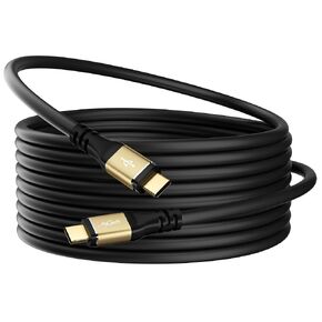 100W USB C to USB C Cable 20FT, Type-C Extra-Long 5A Fast Charging Cable, Compatible with iPhone 16/15 Series, Samsung Galaxy S25 S24 S23, MacBook Pro, iPad Air/Pro, Carplay