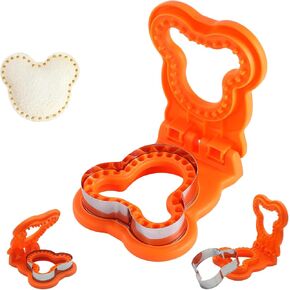 Sandwich Cutter and Sealer - Crustless Sandwich Maker DIY, Sandwich Cutters For Making Kids Lunches Bento box, Bear Shaped Sandwich Crimper for Adult Boys Girls