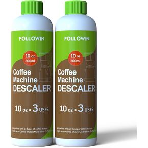 Coffee Machine Cleaner and Descaler,Espresso Coffee Maker Cleaner(2 Pack & 6 Uses),Descaling Solution for Espresso Machines and Single Use Coffee Maker