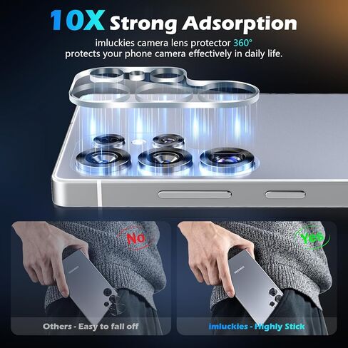 imluckies 4 Packs for Samsung Galaxy S25 Ultra Camera Lens Protector, Ultra-HD Tempered Glass & 9H Anti-Scratch Back Camera Screen Protective Film, Case-Friendly for S25Ultra, Clear in Kuwait