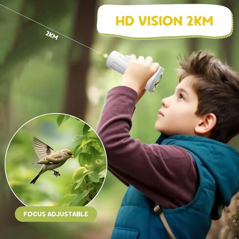 Kids Monocular for Bird Watching & Astronomy - Digital Telescope with Self-Timer, STEM Toy for Ages 3-10, Boys Girls Camping Outdoor Exploration (White) in Saudi Arabia