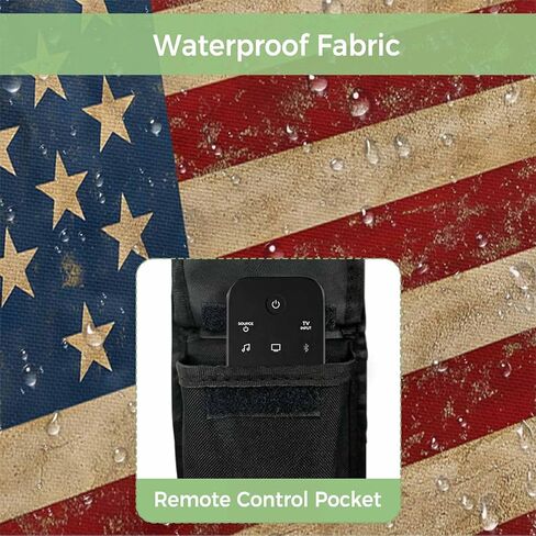 غطاء تلفزيون خارجي مقاس 50 بوصة مقاوم للماء ومقاوم للطقس من الخشب الريفي بعلم الولايات المتحدة، غلاف تلفزيون خارجي، واقي شاشة تلفزيون لمصابيح LED الخارجية، وشاشات LCD، وتلفزيونات OLED ذات الشاشات المسطحة، أسود وأبيض وأحمر أمريكي in Kuwait