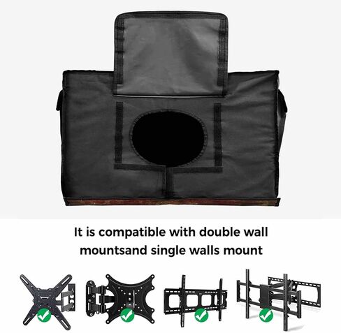 غطاء تلفزيون خارجي مقاس 50 بوصة مقاوم للماء ومقاوم للطقس من الخشب الريفي بعلم الولايات المتحدة، غلاف تلفزيون خارجي، واقي شاشة تلفزيون لمصابيح LED الخارجية، وشاشات LCD، وتلفزيونات OLED ذات الشاشات المسطحة، أسود وأبيض وأحمر أمريكي in Kuwait