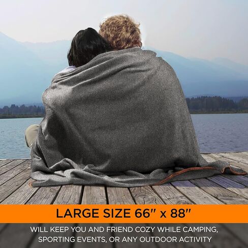 Large Military Wool Blanket - Warm & Thick Emergency Survival Blanket Great for Camping, Outdoors, Sports Events, Picnics, 4.5 lbs, 64" x 88" (Maroon) in Kuwait