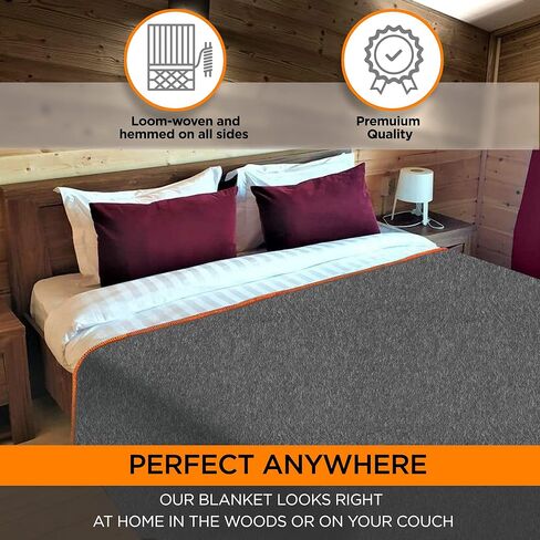 Large Military Wool Blanket - Warm & Thick Emergency Survival Blanket Great for Camping, Outdoors, Sports Events, Picnics, 4.5 lbs, 64" x 88" (Maroon) in Kuwait