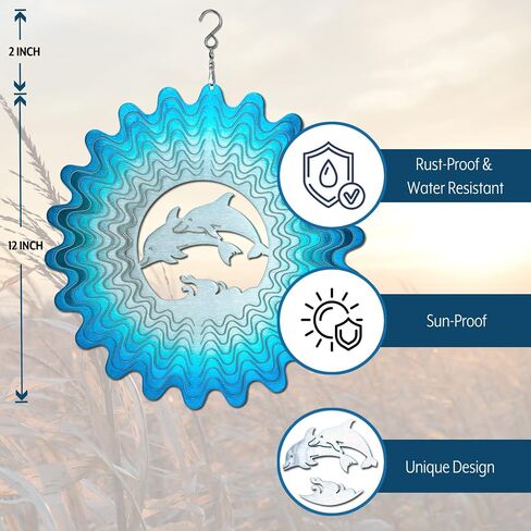 ISEO فراشة الرياح الدوارة ومجموعة الكرة التحديق، ديكور حديقة دوارة الرياح المعدنية، ديكورات حديقة معلقة، دوارات الرياح الخارجية المقاومة للطقس، 6.5 بوصة ديكور حديقة دوارة in Saudi Arabia