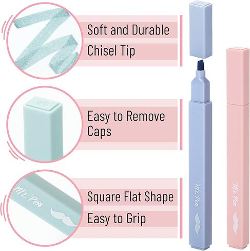 Mr. Pen- Aesthetic Highlighters, 8 Pack, Chisel Tip, Rainbow Rangers, Cute Highlighters Assorted Colors, Cute Highlighters for School Highlighters, Highlighter Set, Pastel Highlighters in Saudi Arabia