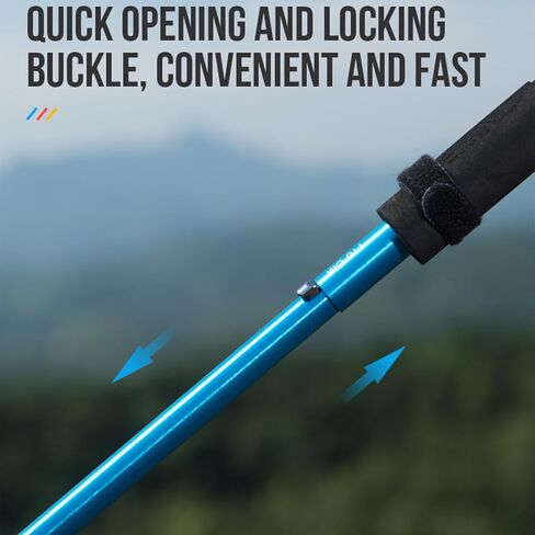 AONIJIE Trail Running Poles 2 Pcs Outdoor Trekking Poles Foldable Aluminum Alloy Sticks Quick Lock Ultralight for Camping Hiking Mountaining Marathon in Saudi Arabia