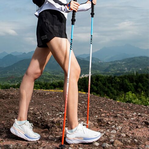 Aonijie Trail Running Poles 2 PCS أعمدة الرحلات في الهواء الطلق قابلة للطي ألومنيوم سبيكة عصي القفل السريع للغاية للتخييم المشي لمسافات طويلة ماراثون in Kuwait