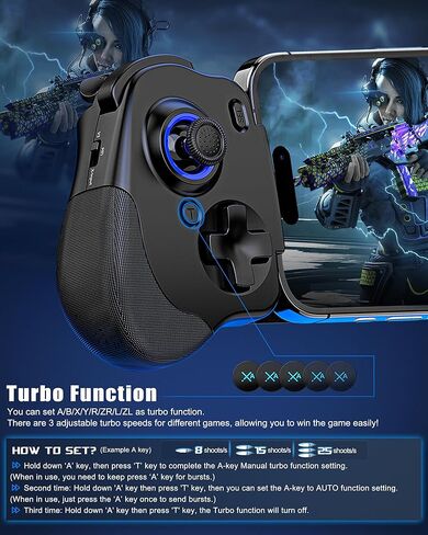 Crotrain Type-C Mobile Gaming Controller for Android & iPhone 16/iPhone 15 Series (USB C) Plug and Play Gamepad with Hall Effect Joysticks/Hall Trigger, for Xbox Cloud Gaming/PS Remote Play/PUBG/CODM in Kuwait