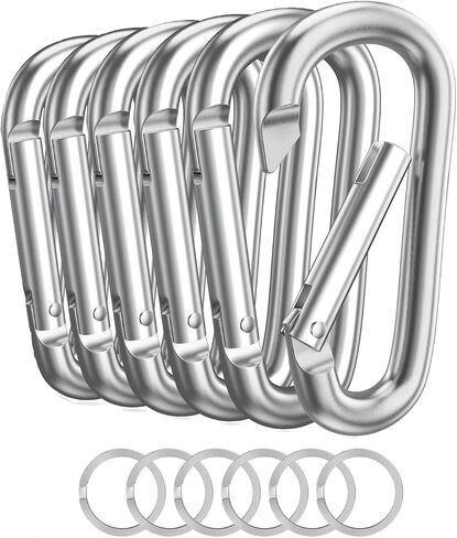 Carabiner Keychain Clip -3 "الألومنيوم Carabiner D Ring ، مقاطع Caribeener ، خطاف SPRING SNAP لمقطع سلسلة المفاتيح in Kuwait
