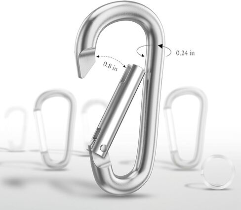 Carabiner Keychain Clip -3 "الألومنيوم Carabiner D Ring ، مقاطع Caribeener ، خطاف SPRING SNAP لمقطع سلسلة المفاتيح in Kuwait