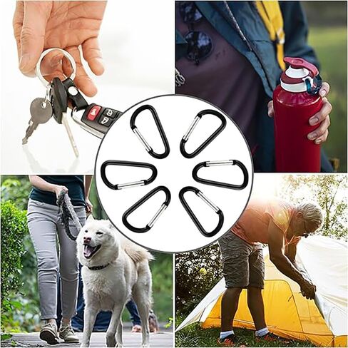 Carabiner Keychain Clip -3 "الألومنيوم Carabiner D Ring ، مقاطع Caribeener ، خطاف SPRING SNAP لمقطع سلسلة المفاتيح in Kuwait