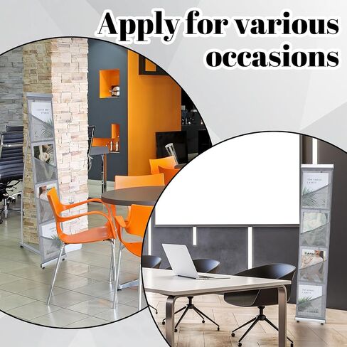 Outus 1 Pcs Literature Stand Magazine Display Rack with 4 Pocket, Portable Roll up Mesh Foldable Trade Show Display with Carrying Bag, Lightweight Magazine Rack Floor Standing for Exhibition Office in Saudi Arabia