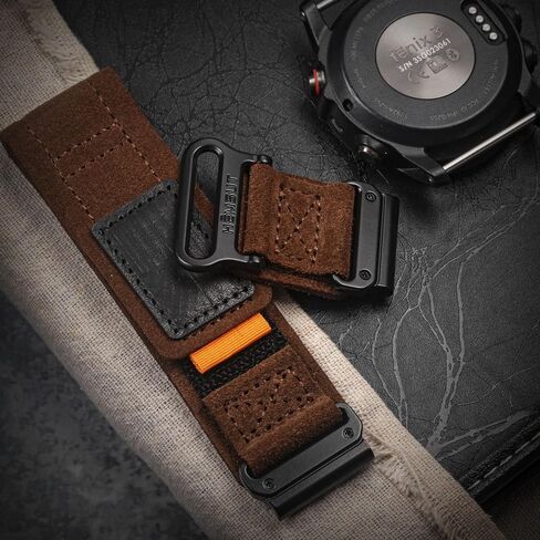 Soft Suede Leather Watch Band, 20mm Military Strap Compatible with Garmin Fenix 8 43mm /7S/7S Pro/6S/6S Pro/6S Sapphire/5S/5S Plus/5S Sapphire, Instinct 2S, Descent MK1S/2S, D2 Delta S, Approach S70-42mm in Saudi Arabia