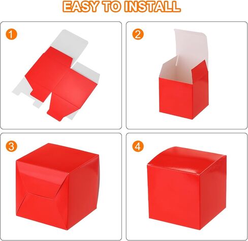 uxcell 25 Pcs Black Gift Boxes, 4"x4"x4" Kraft Paper Candy Gift Boxes with Lids Cube Gift Boxes Bulk for Crafting Cupcake Christmas Wedding Presents Birthday Bridesmaids in Saudi Arabia