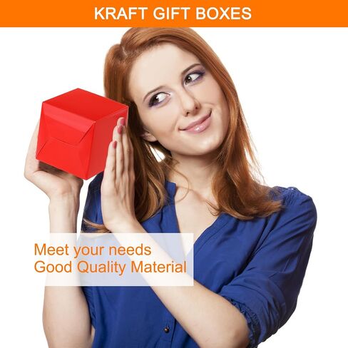 uxcell 25 Pcs Black Gift Boxes, 4"x4"x4" Kraft Paper Candy Gift Boxes with Lids Cube Gift Boxes Bulk for Crafting Cupcake Christmas Wedding Presents Birthday Bridesmaids in Saudi Arabia