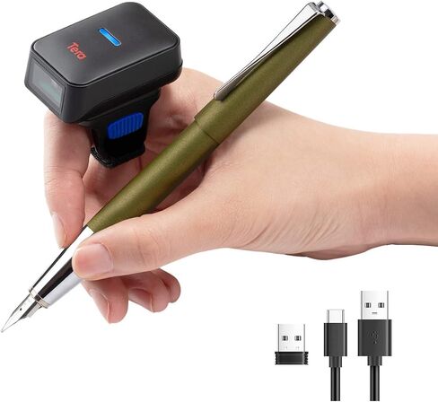 Tera Pro Barcode Scanner Wireless DPM: 2025 Fully Innovated 1-Megapixel High-Precision 1D 2D QR Battery Level Indicator 3 in 1 Works with Bluetooth 2.4G USB C Industrial 2200mAh with Stand 8100DPM in Saudi Arabia